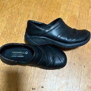Merrell Black Leather Mules